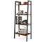 4-Tier Ladder Bookshelf with Metal Frame Modern Industrial Storage Rack for Small Spaces
